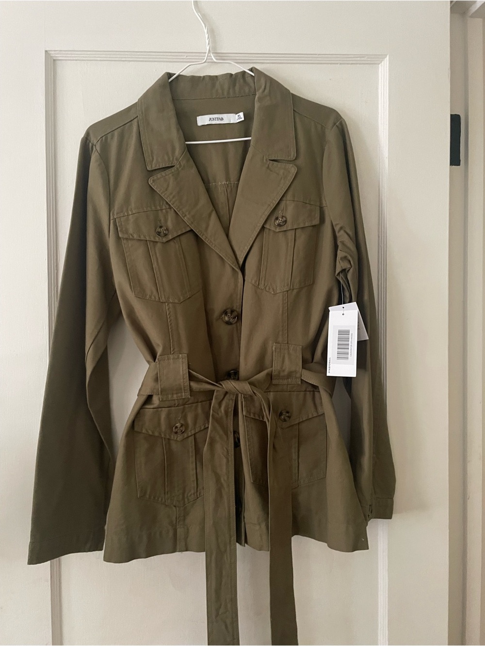Joie Olive Utility Jacket with Tie Waist
